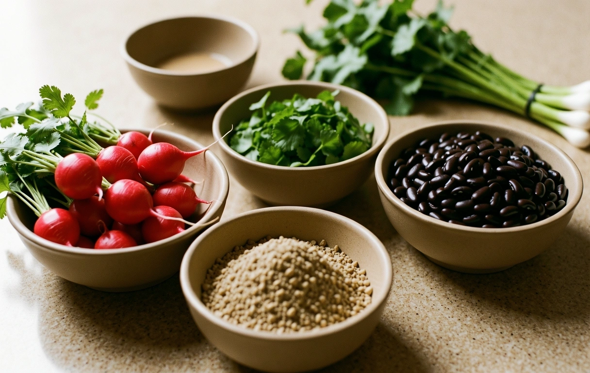 Ingredientes frescos y naturales para nutrición